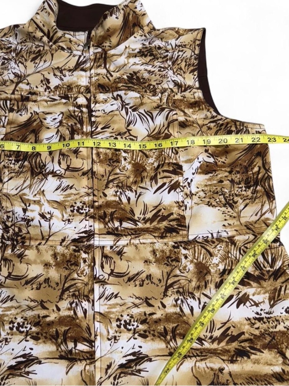 Zenergy by Chico’s Safari Animal Print Reversible Vest Women’s 3 (XL) Outdoor - Picture 7 of 8